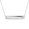 Mimi & Max White Sapphire Linear Necklace In Sterling Silver In White