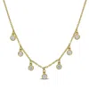 Mimi & Max White Sapphire Station Necklace Yellow Silver-16 + 2 Ext. In Silver