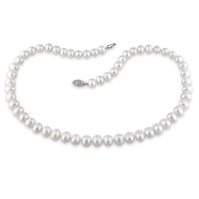 Mimi & Max Women's 6.5-7mm Freshwater Cultured Pearl Necklace W/ Sterling Silver Clasp -18in. In White