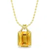 Mimi & Max Womens 10 3/4ct Tgw Octagon-cut Citrine And White Topaz Solitaire Necklace In Yellow Silver In Yellow