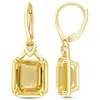 Mimi & Max Womens 13 1/6ct Tgw Octagon Cut Citrine And White Topaz Leverback Drop Earrings In Yellow Plated Ste In Yellow