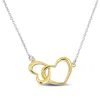 Mimi & Max Yellow Double Heart Charm Necklace In Sterling Silver - 16.5 +1 In. In Yellow