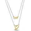 Mimi & Max Yellow Infinity And Heart Charm Double Strand Necklace In Sterling Silver - 16+18 W/ 1 In. Ext. In Yellow