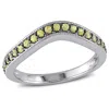Mimi & Max Yellow Sapphire Chevron Eternity Ring Sterling Silver In Yellow