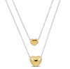 Mimi & Max Yellow Two Heart Double Strand Necklace In Sterling Silver - 16+18 In. In Yellow