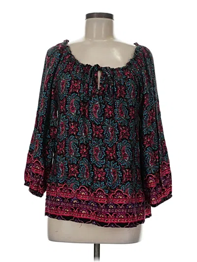 Pre-owned Mimi Chica 3/4 Sleeve Blouse In Blue