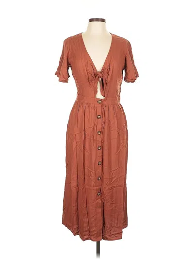 Pre-owned Mimi Chica Casual Dress In Brown