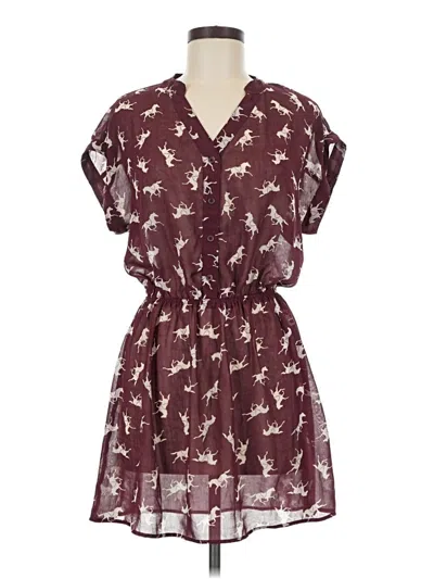 Pre-owned Mimi Chica Casual Dress In Burgundy