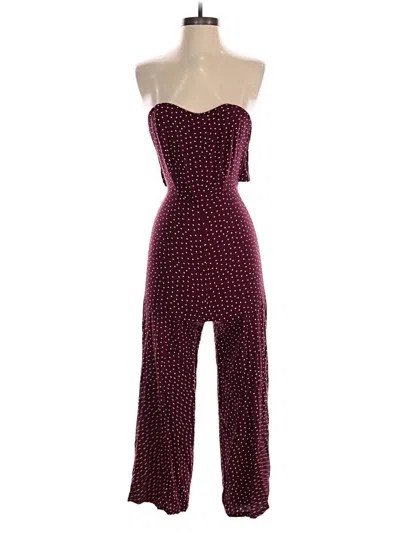 Pre-owned Mimi Chica Jumpsuit In Burgundy