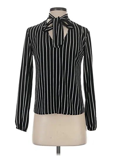Pre-owned Mimi Chica Long Sleeve Blouse In Black