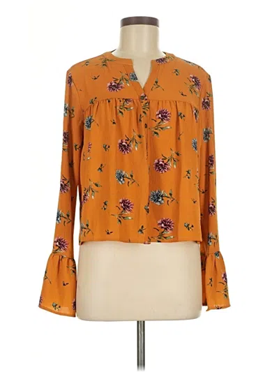 Pre-owned Mimi Chica Long Sleeve Blouse In Orange