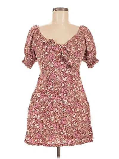 Pre-owned Mimi Chica Short Sleeve Top Burgundy Sweetheart Neckline Tops