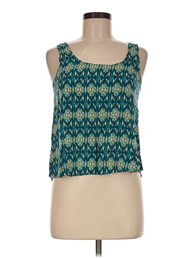 Pre-owned Mimi Chica Tank Top Teal Square Neckline Tops