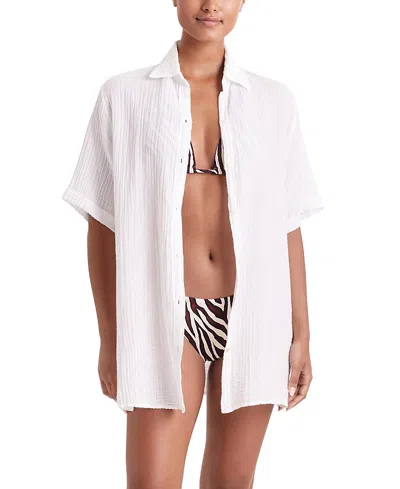 Mimi Flamingo Vista Double Gauze Shirt In Neutral