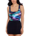 Mimi Flamingo By Shape Solver Sport Women's Binded Runaround One Piece Swimsuit In Multi