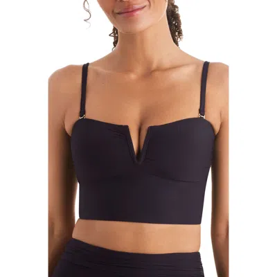 Mimi Flamingo Finn Midkini Swim Top In Black