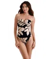 Mimi Flamingo Finn One-piece Bandeau Swimsuit In Black