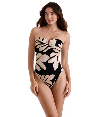 MIMI FLAMINGO FINN ONE-PIECE BANDEAU SWIMSUIT