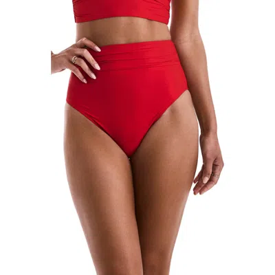 Mimi Flamingo Morgan High Waist Bikini Bottoms In Red