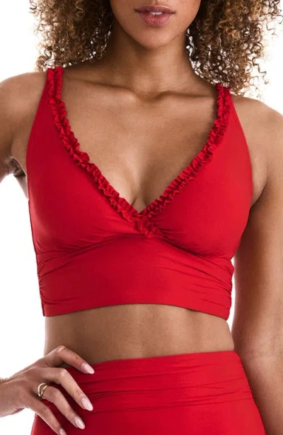 Mimi Flamingo Sonny Midkini Swim Top In Red
