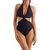 Mimi Flamingo Sonny Ruffle Cutout One-piece Swimsuit In Black