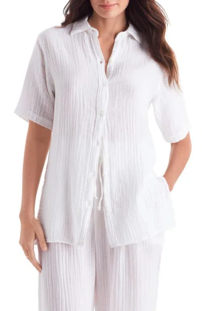 Mimi Flamingo Vista Double Gauze Shirt In Neutral