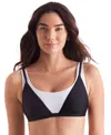 Mimi Flamingo Women's Drift Two-tone Bralette Bikini In Black,white
