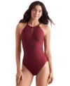 Mimi Flamingo Women's Ivey Keyhole Halter One-piece Swimsuit In Henna
