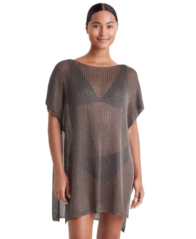 Mimi Flamingo Women's Lagoon Tunic Cover-up In Steel Gray