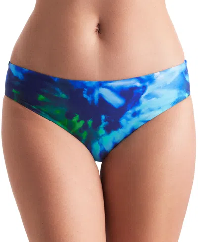 Mimi Flamingo Women's Logan Printed Bikini Bottoms In Saltwater Tie Dye