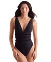 Mimi Flamingo Sonny Ruffle One-piece Swimsuit In Black