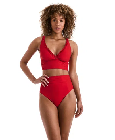 Mimi Flamingo Sonny Midkini Swim Top In Red
