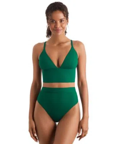 Mimi Flamingo Womens Blake Solid Tankini Top Brooke High Waisted Bikini Bottoms In Black