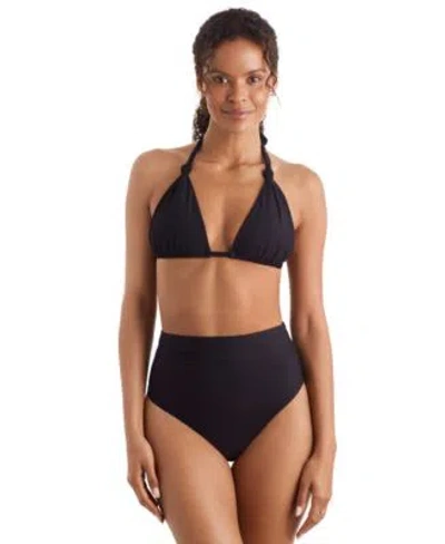 Mimi Flamingo Womens Willow Bikinn Top High Waist Bottoms In Black
