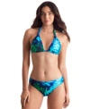 Mimi Flamingo Womens Willow Tie Back Bikini Top Bottoms In Saltwater Tie Dye