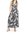 Mimi K Palm Jumpsuit In Blue In Blue