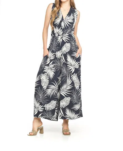Mimi K Palm Jumpsuit In Blue