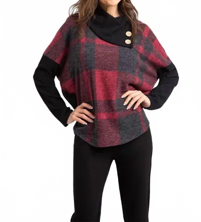 Mimi K Pull Over Shirt In Wine In Multi