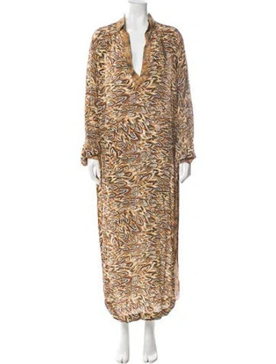 Pre-owned Mimi Liberte By Michel Klein Animal Print Long Dress In Multi