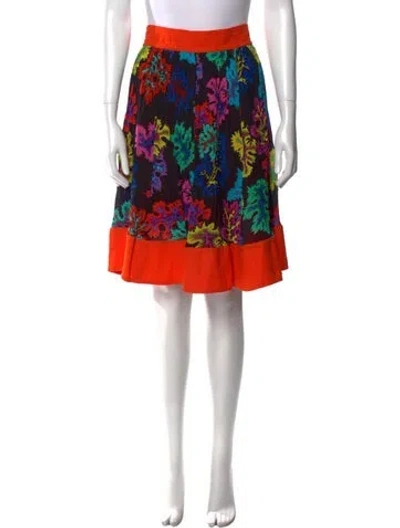 Pre-owned Mimi Liberte By Michel Klein Floral Print Knee-length Skirt In Black