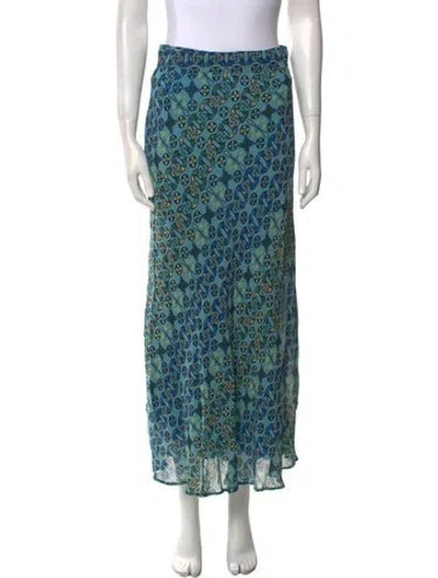 Pre-owned Mimi Liberte By Michel Klein Floral Print Midi Length Skirt W/ Tags In Blue