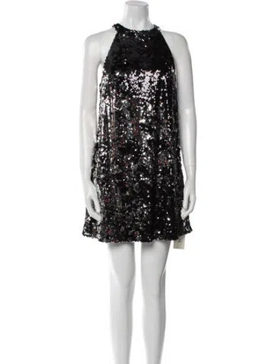 Pre-owned Mimi Liberte By Michel Klein Halterneck Mini Dress In Black
