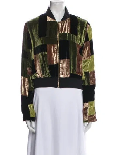 Pre-owned Mimi Liberte By Michel Klein Plaid Print Evening Jacket W/ Tags In Green