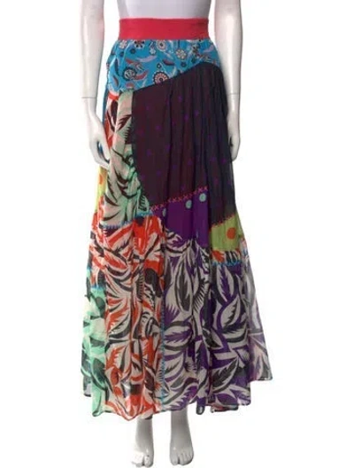 Pre-owned Mimi Liberte By Michel Klein Printed Long Skirt In Pink