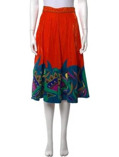 Pre-owned Mimi Liberte By Michel Klein Silk Midi Length Skirt In Black