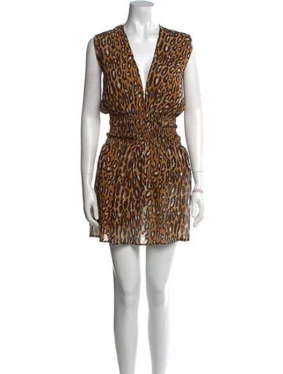 Pre-owned Mimi Liberte By Michel Klein Silk Mini Dress W/ Tags In Brown