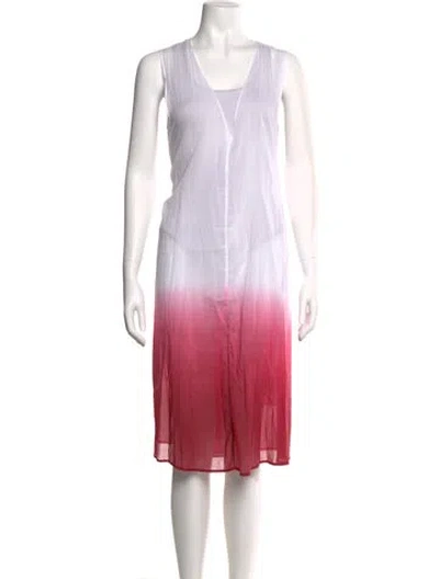 Pre-owned Mimi Liberte By Michel Klein V-neck Midi Length Dress In Pink