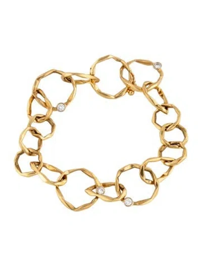 Pre-owned Mimi So 18k Diamond Jackson Faceted Chain Link Bracelet, 6.75" In Multicolor