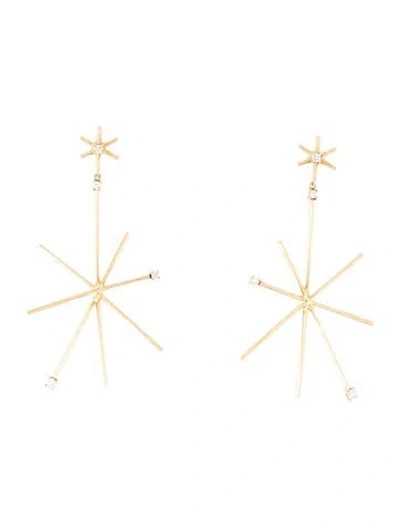 Pre-owned Mimi So 18k Diamond Starburst Drop Earrings In Multicolor