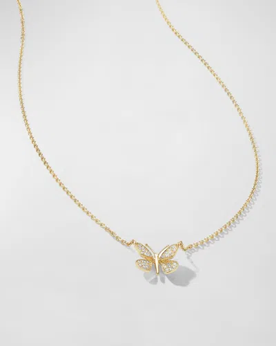 Mimi So 18k Yellow Gold Diamond Butterfly Pendant Necklace